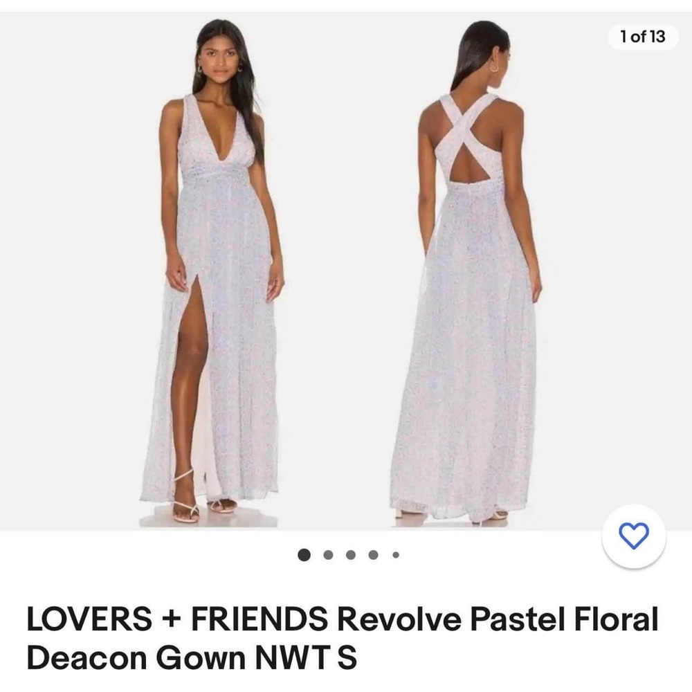 Lovers + Friends White Floral Gown
